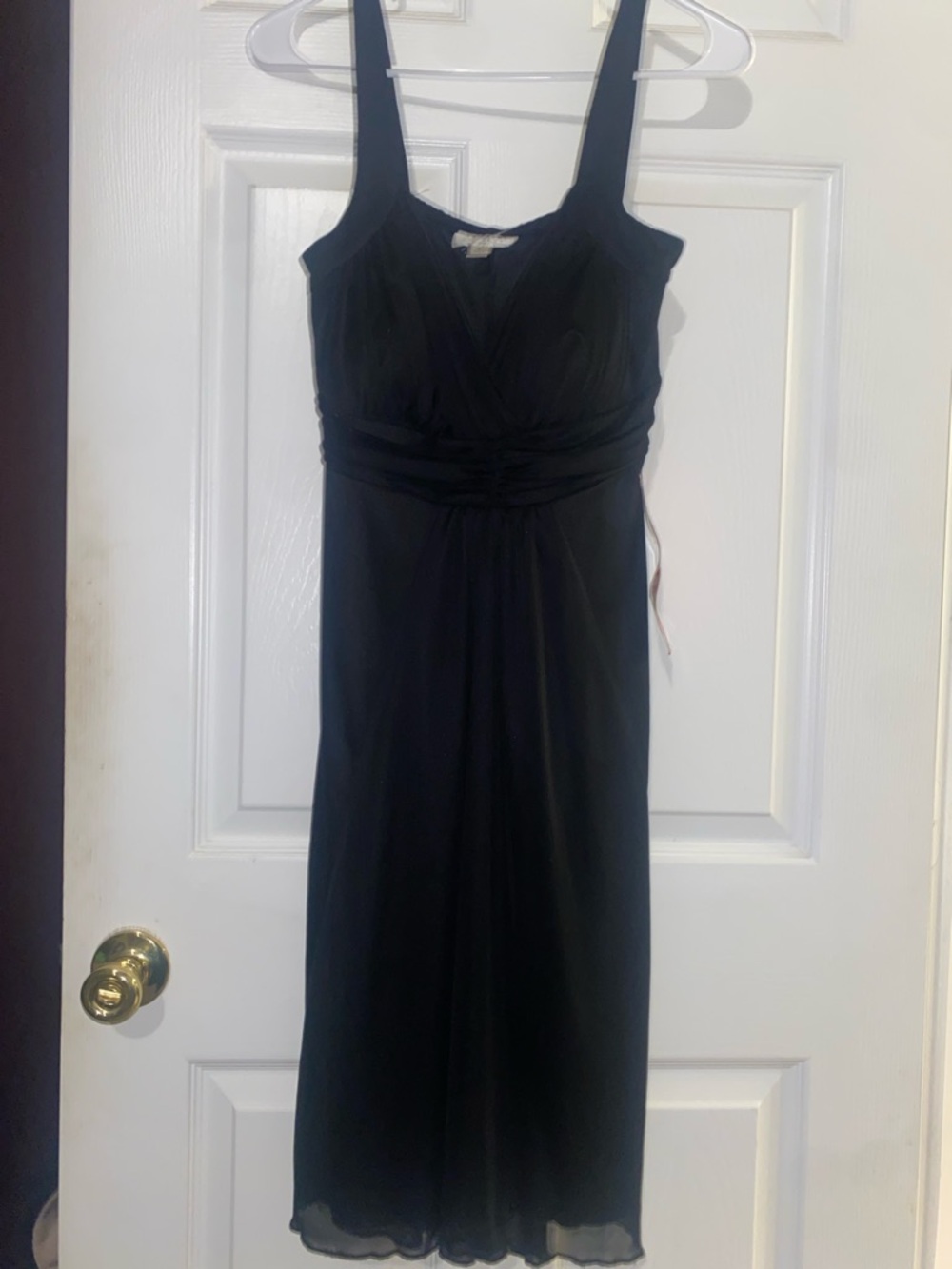 Enfocus Studio Black Sleeveless Midi Dress with Ruched Waist